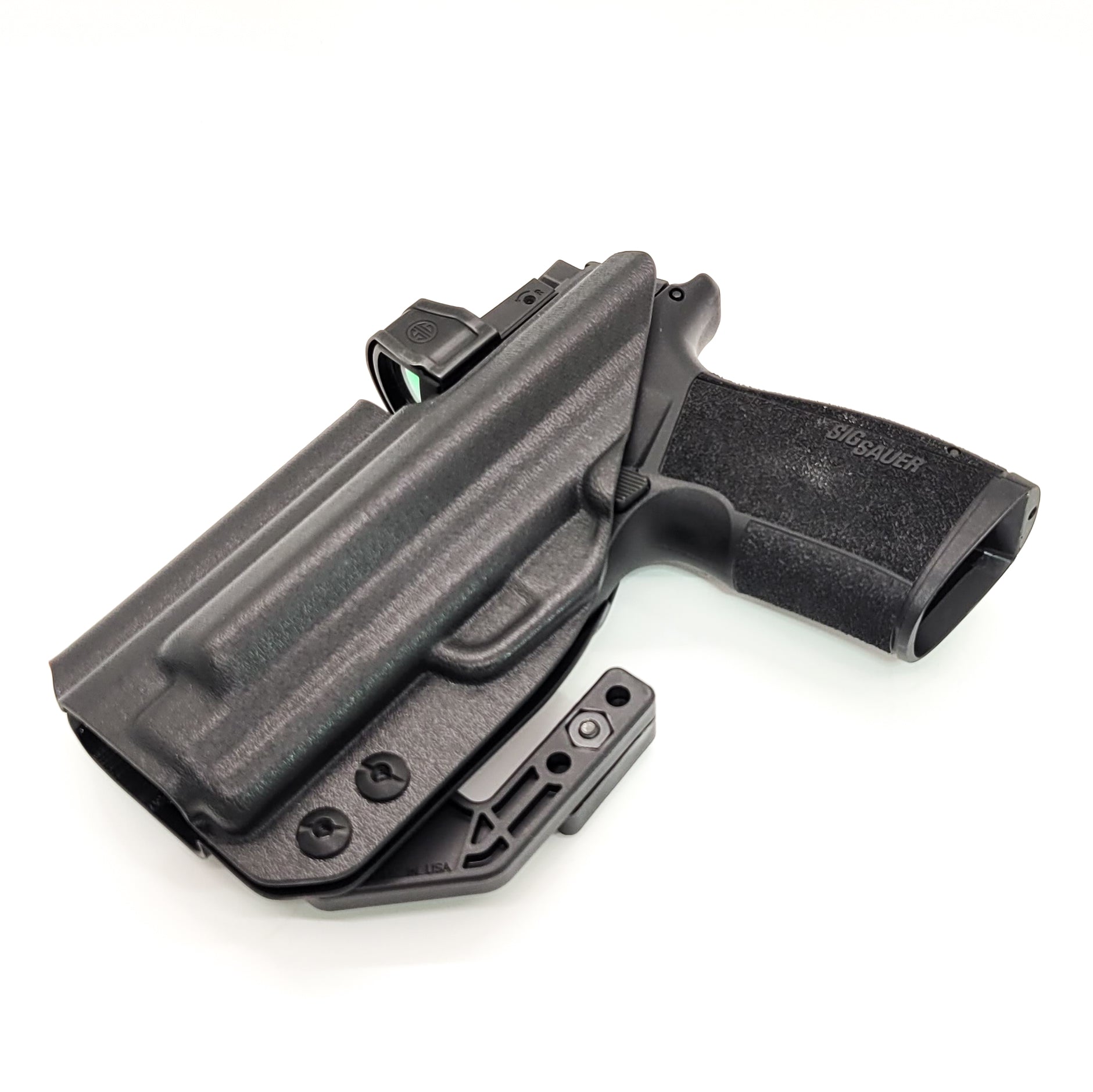 For the best IWB Kydex Inside Waistband Holster for the Sig Sauer P365-XMACRO or P365-XMACRO COMP with the GoGunsUSA Gas Pedal. shop Four Brothers holsters. 