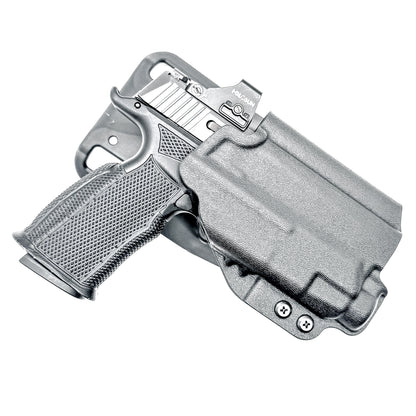 Duty & Competition Holster in black for the Sig Sauer P365-XMACRO & Icarus Precision A.C.E. Module & TLR-7 HL-X with a Duty Drop attachment. 