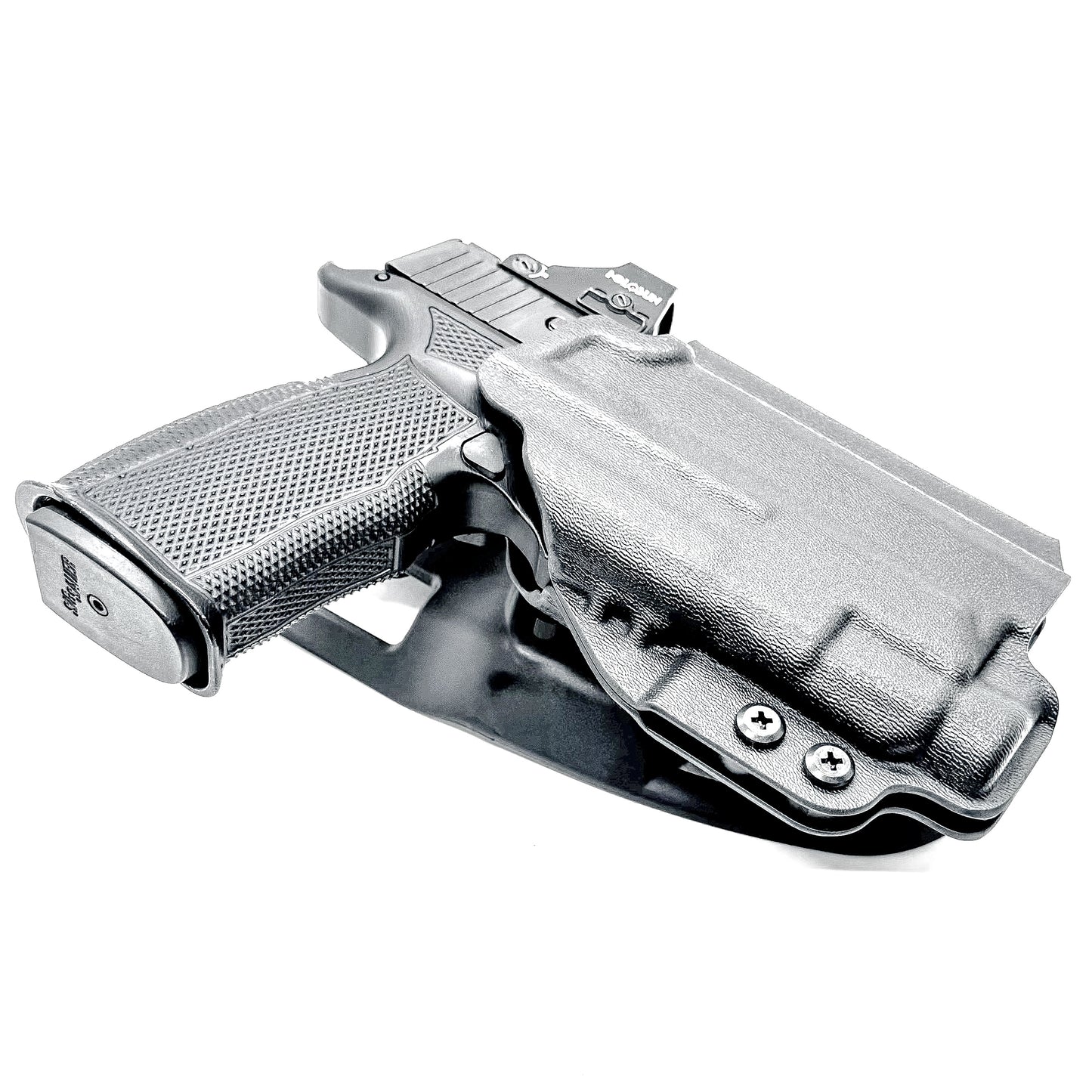 Duty & Competition Holster in black for the Sig Sauer P365-XMACRO & Icarus Precision A.C.E. Module & TLR-7 HL-X with a Duty Drop attachment. 