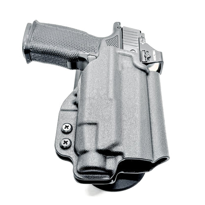 Duty & Competition Holster in black for the Sig Sauer P365-XMACRO & Icarus Precision A.C.E. Module & TLR-7 HL-X with a Duty Drop attachment. 