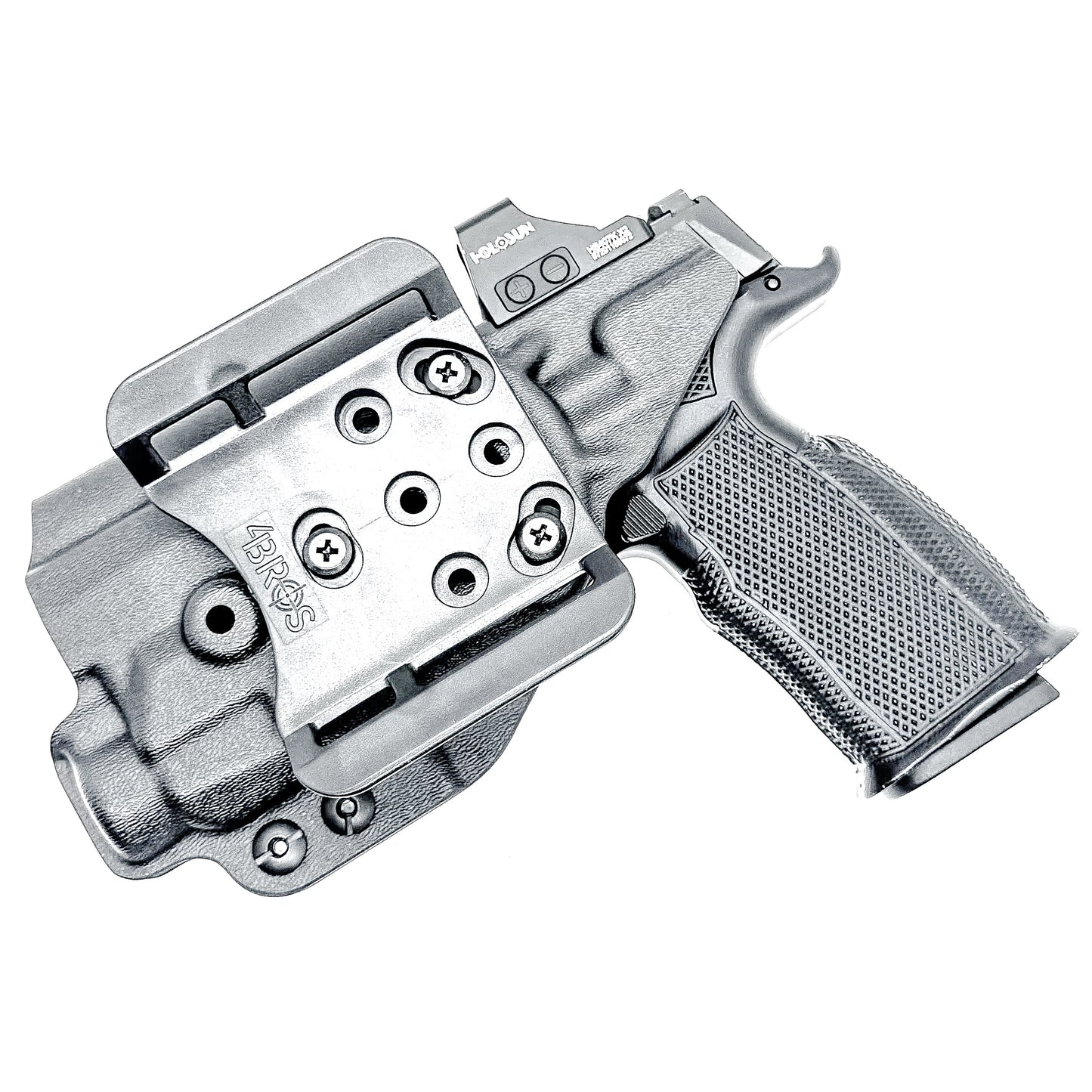 Black OWB holster for the Sig Sauer P365-XMACRO & Icarus Precision A.C.E. Module & TLR-7 HL-X with 4BROS 1.5" Belt Slide.