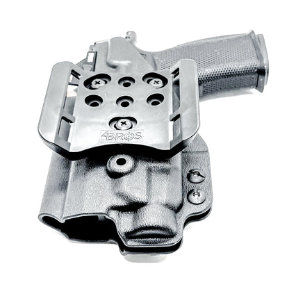 Black OWB holster for the Sig Sauer P365-XMACRO & Icarus Precision A.C.E. Module & TLR-7 HL-X with 4BROS 1.5" Belt Slide.
