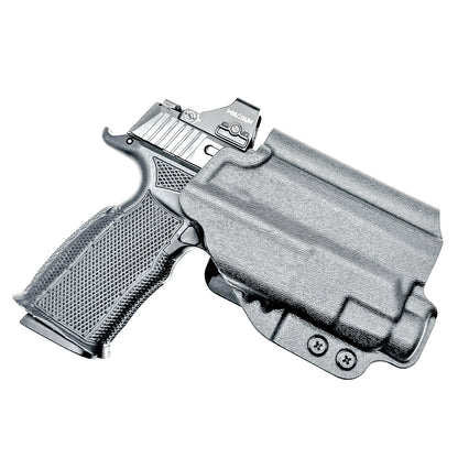 Black OWB holster for the Sig Sauer P365-XMACRO & Icarus Precision A.C.E. Module & TLR-7 HL-X with 4BROS 1.5" Belt Slide.