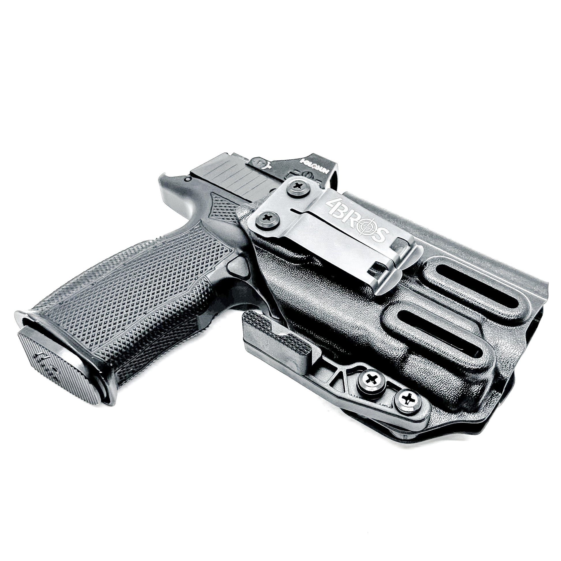 Inside Waistband holster for the Sig P365-XMACRO & Icarus Precision A.C.E. module with TLR-7 Z or A ligght in black with DCC Monoblock and Modwing. 