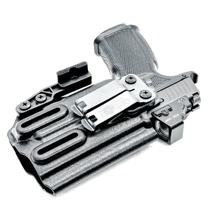 Inside Waistband holster for the Sig P365-XMACRO & Icarus Precision A.C.E. module with TLR-7 Z or A ligght in black with DCC Monoblock and Modwing. 