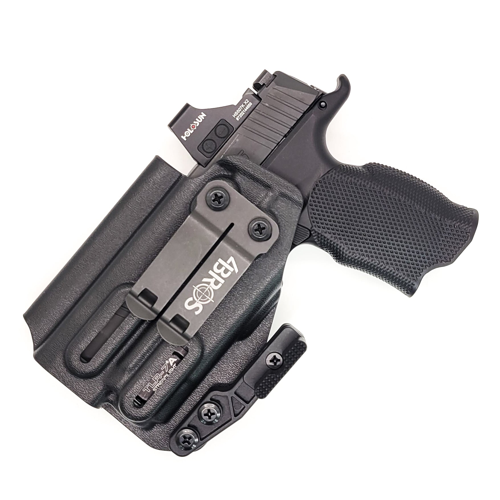 Four Brothers Sig Sauer P365-XMACRO with the Icarus Precision A.C.E. 365 "X" MACRO Grip Module Streamlight TLR-7A or TLR-7 X IWB AIWB Inside Waistband Holster