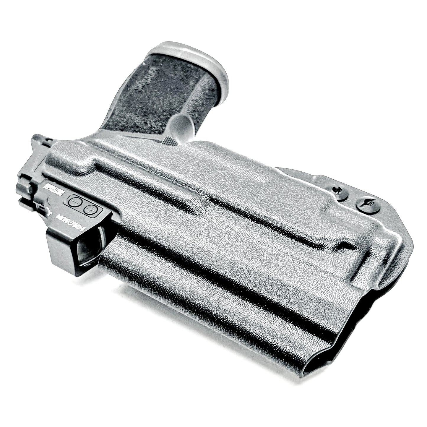 Black IWB holster for the Sig P365-XMACRO TACOPS & TLR-7 Sub Light with DCC Monoblock and Modwing.