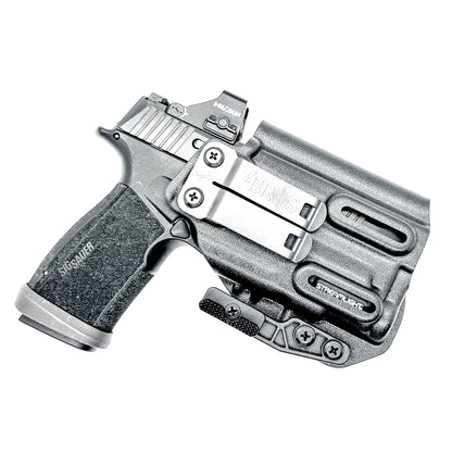 Black IWB holster for the Sig P365-XMACRO TACOPS & TLR-7 Sub Light with DCC Monoblock and Modwing.