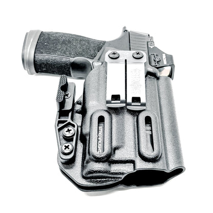 Black IWB holster for the Sig P365-XMACRO TACOPS & TLR-7 Sub Light with DCC Monoblock and Modwing.
