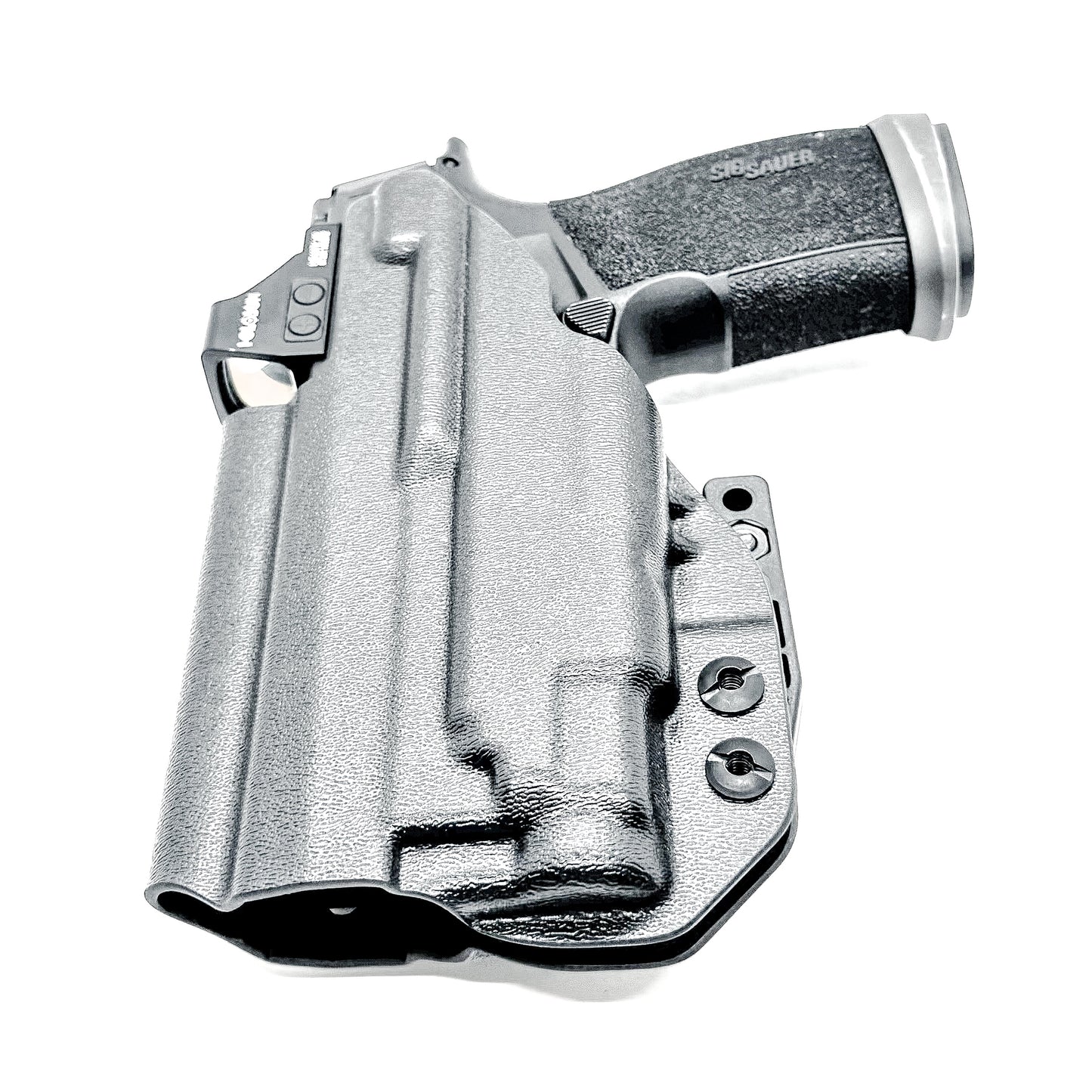 Black IWB holster for the Sig P365-XMACRO TACOPS & TLR-7 Sub Light with DCC Monoblock and Modwing.