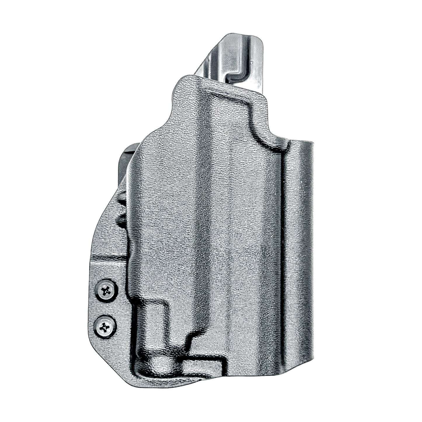 Outside the Waistband OWB holster for the Sig Sauer P365-XMACRO  TACOPS & TLR-7 Sub light in black with 4BROS 1.5" Belt Slide attachment.