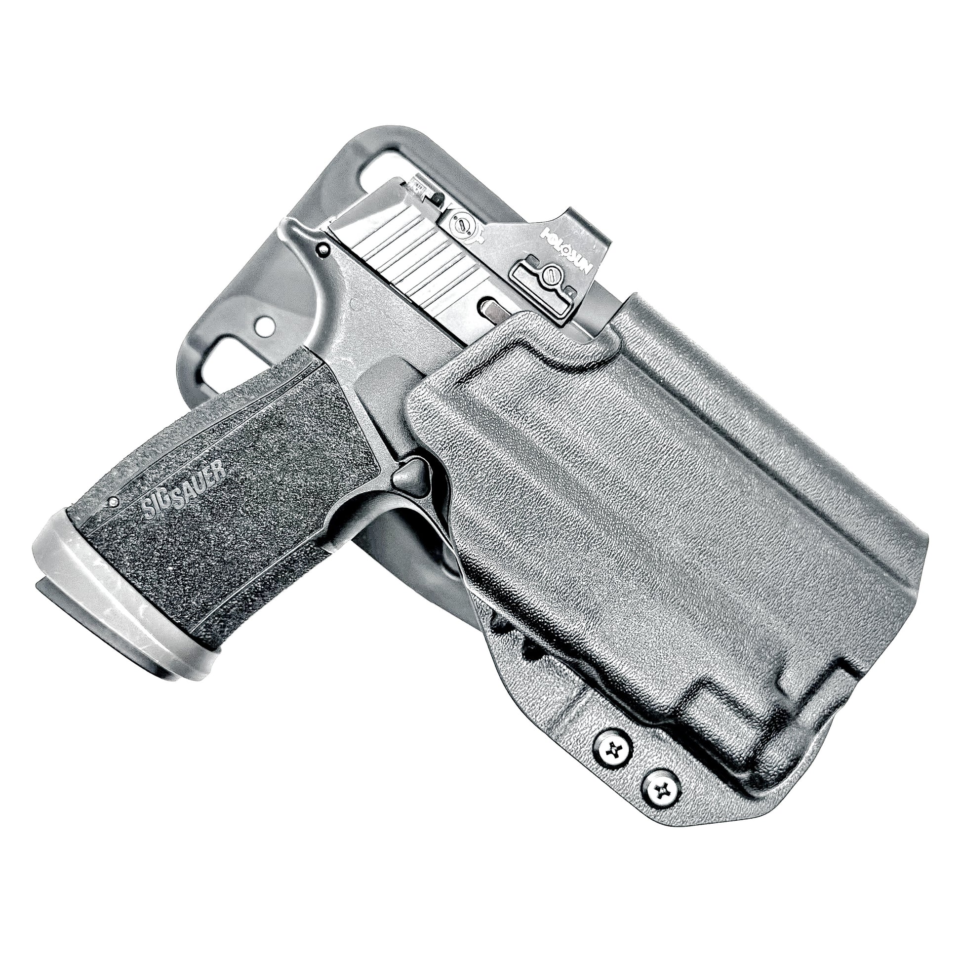 Duty and Competition holster for the Sig Sauer P365-XMACRO & Streamlight TLR-7 Sub in black with the Blade-Tech Duty Drop attachment.