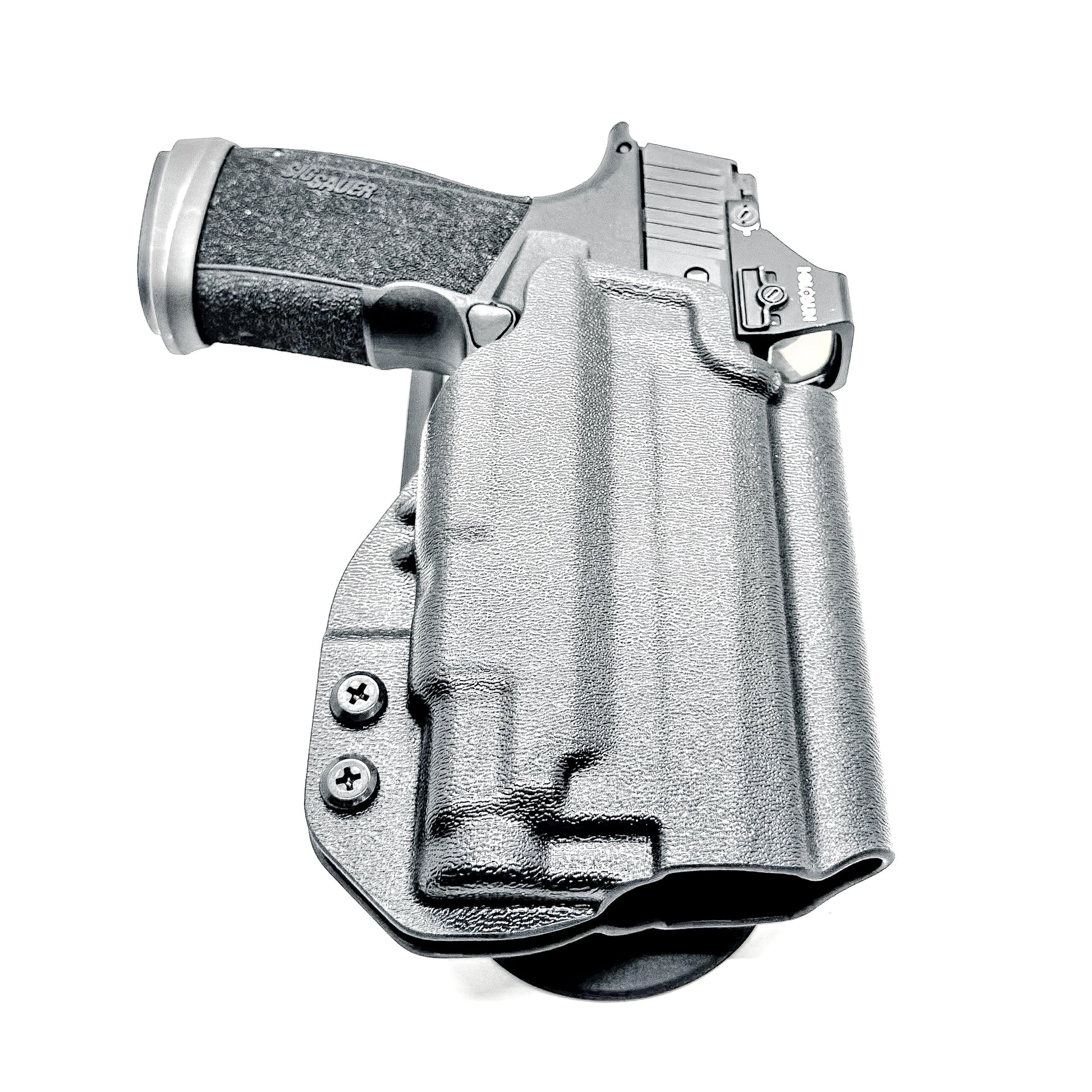 Duty and Competition holster for the Sig Sauer P365-XMACRO & Streamlight TLR-7 Sub in black with the Blade-Tech Duty Drop attachment.