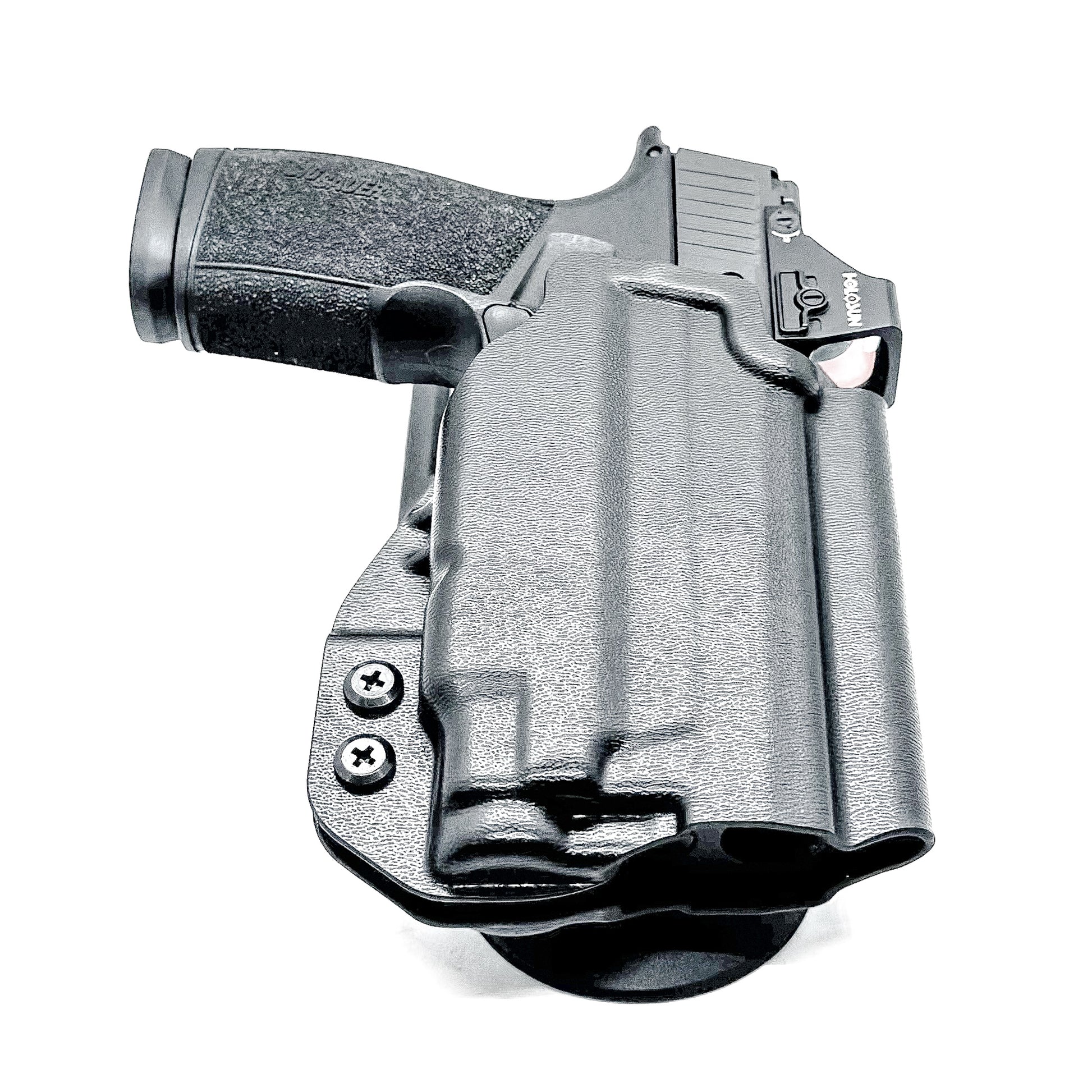 Duty and Competition holster for the Sig Sauer P365-XMACRO & Streamlight TLR-7 Sub in black with the Blade-Tech Duty Drop attachment.