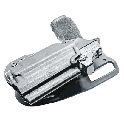 Duty and Competition holster for the Sig Sauer P365-XMACRO & Streamlight TLR-7 Sub in black with the Blade-Tech Duty Drop attachment.