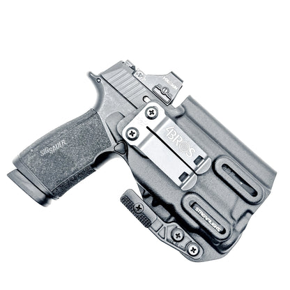 Black IWB holster for the Sig P365-XMACRO & TLR-7 Sub Light with DCC Monoblock and Modwing.