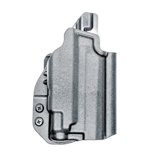 Outside the Waistband OWB holster for the Sig Sauer P365-XMACRO & TLR-7 Sub light in black with 4BROS 1.5" Belt Slide attachment.