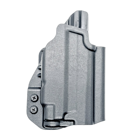 Outside the Waistband OWB holster for the Sig Sauer P365-XMACRO & TLR-7 Sub light in black with 4BROS 1.5" Belt Slide attachment.