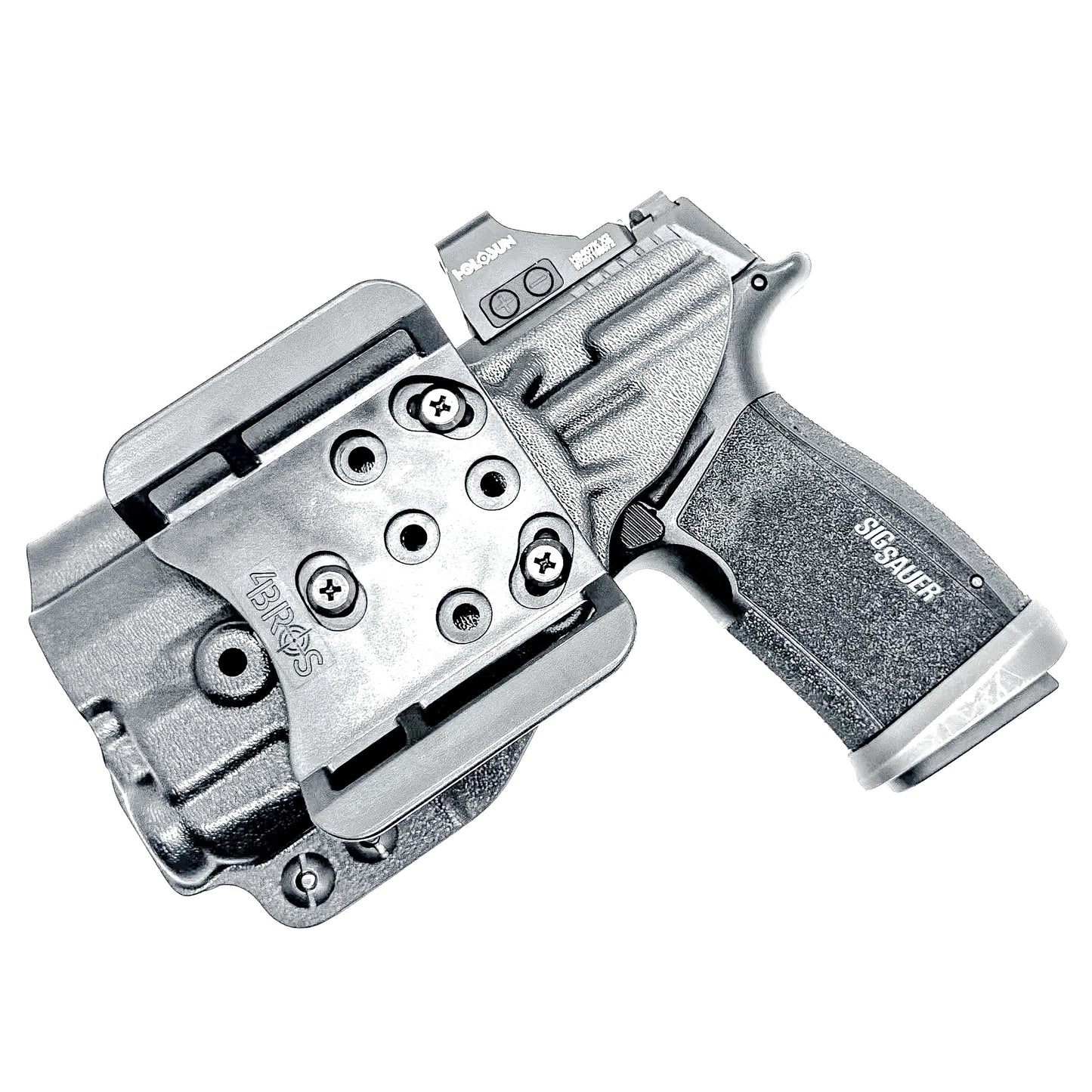 Black Outside Waistband OWB Holster for the Sig Sauer P365-XMACRO & Streamlight TLR-7 X or TLR-7 A with 4BROS 1.5" Belt Slide.
