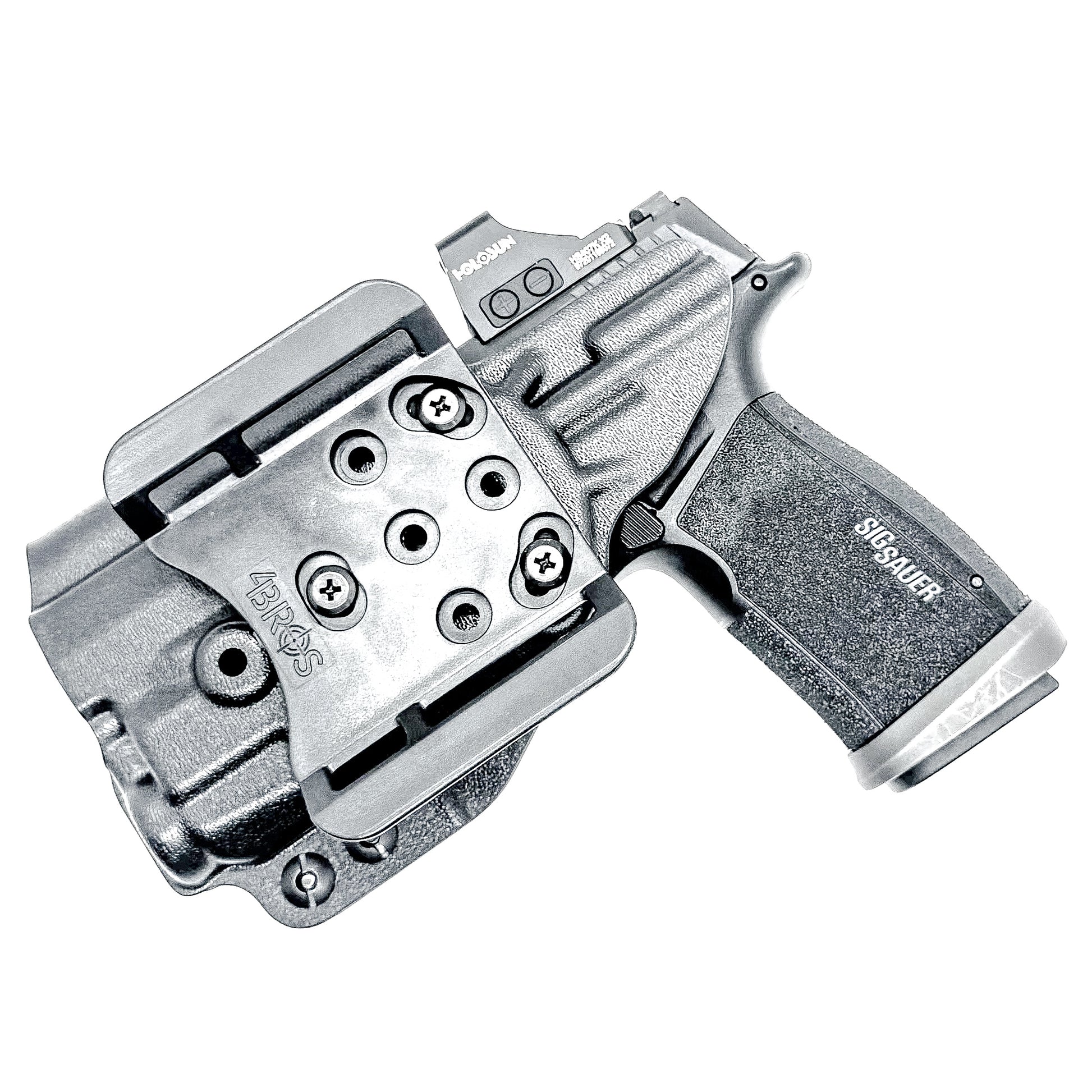 Black Outside Waistband OWB Holster for the Sig Sauer P365-XMACRO & Streamlight TLR-7 X or TLR-7 A with 4BROS 1.5" Belt Slide.