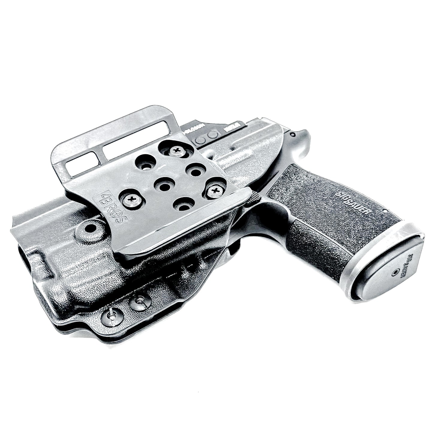 Black Outside Waistband OWB Holster for the Sig Sauer P365-XMACRO & Streamlight TLR-7 X or TLR-7 A with 4BROS 1.5" Belt Slide.