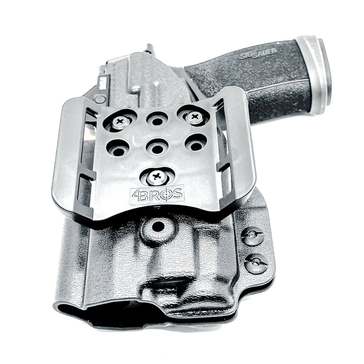Black Outside Waistband OWB Holster for the Sig Sauer P365-XMACRO & Streamlight TLR-7 X or TLR-7 A with 4BROS 1.5" Belt Slide.