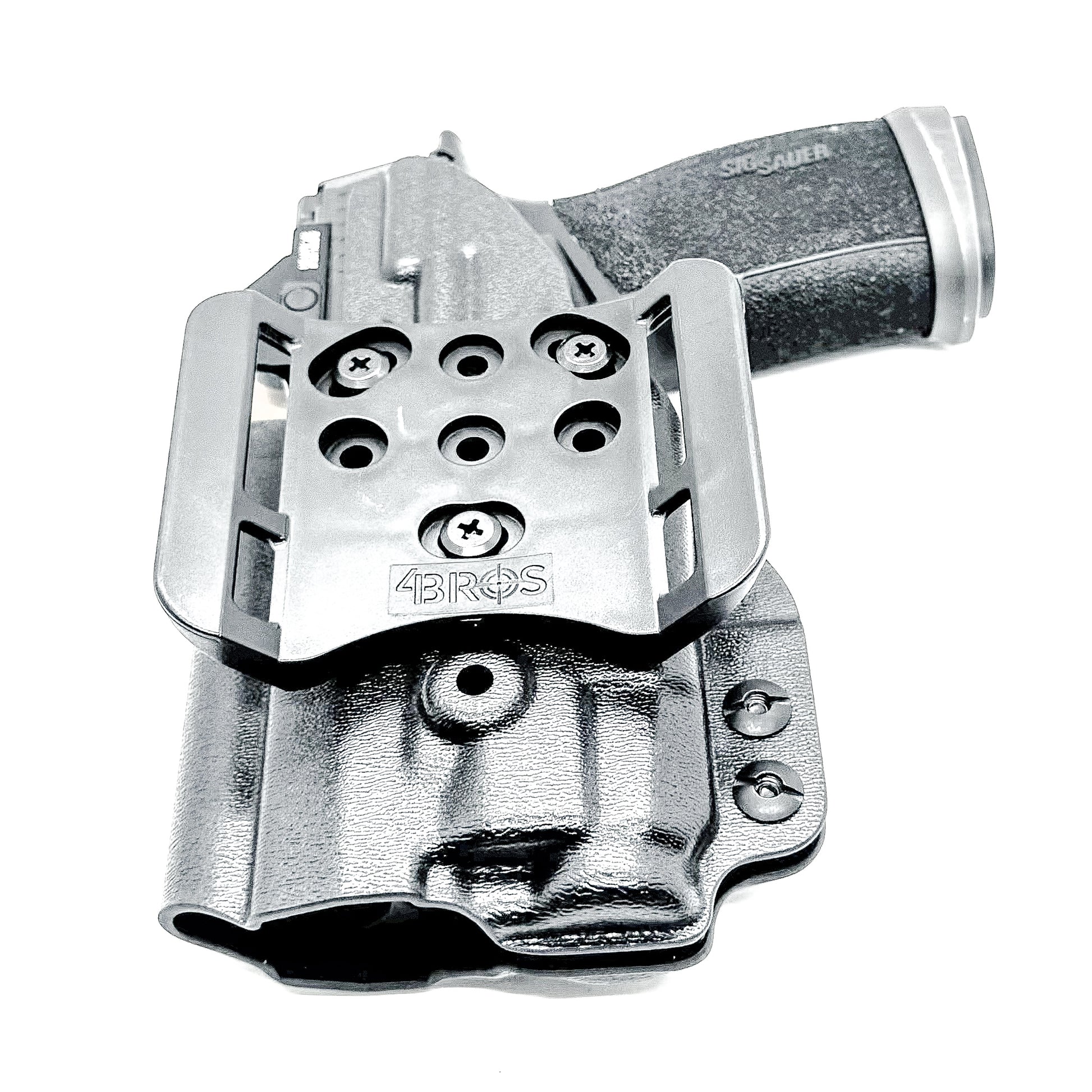 Black Outside Waistband OWB Holster for the Sig Sauer P365-XMACRO & Streamlight TLR-7 X or TLR-7 A with 4BROS 1.5" Belt Slide.