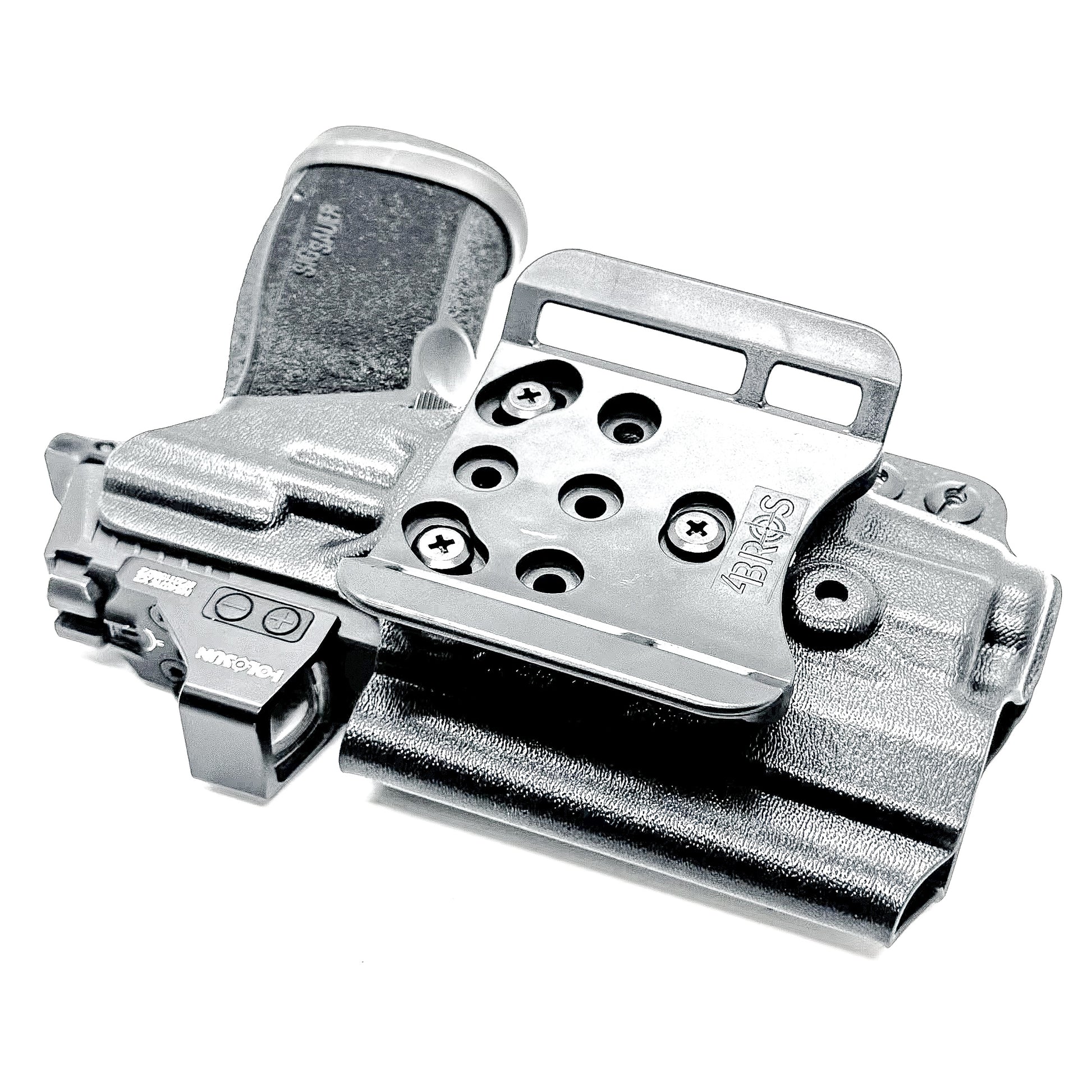 Black Outside Waistband OWB Holster for the Sig Sauer P365-XMACRO & Streamlight TLR-7 X or TLR-7 A with 4BROS 1.5" Belt Slide.