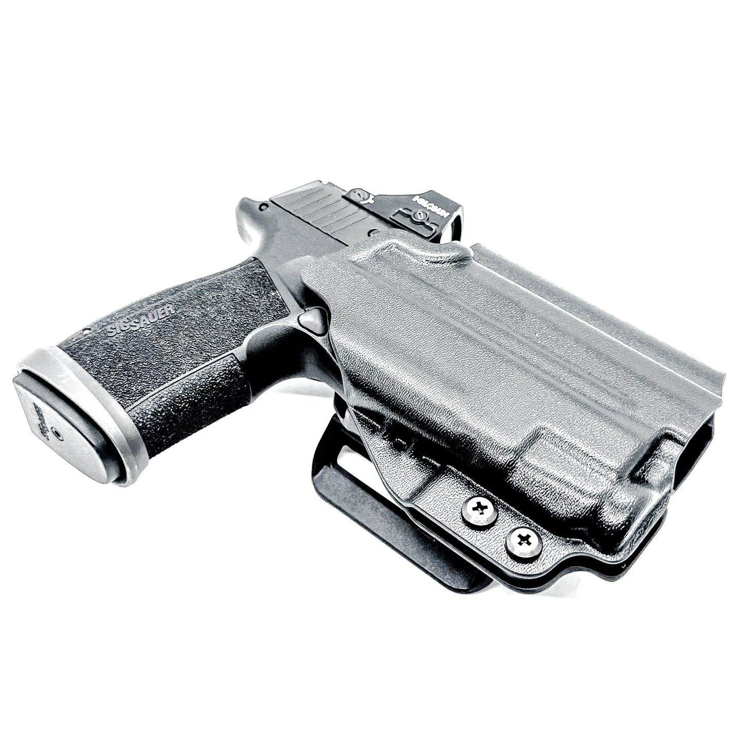 Black Outside Waistband OWB Holster for the Sig Sauer P365-XMACRO & Streamlight TLR-7 X or TLR-7 A with 4BROS 1.5" Belt Slide.