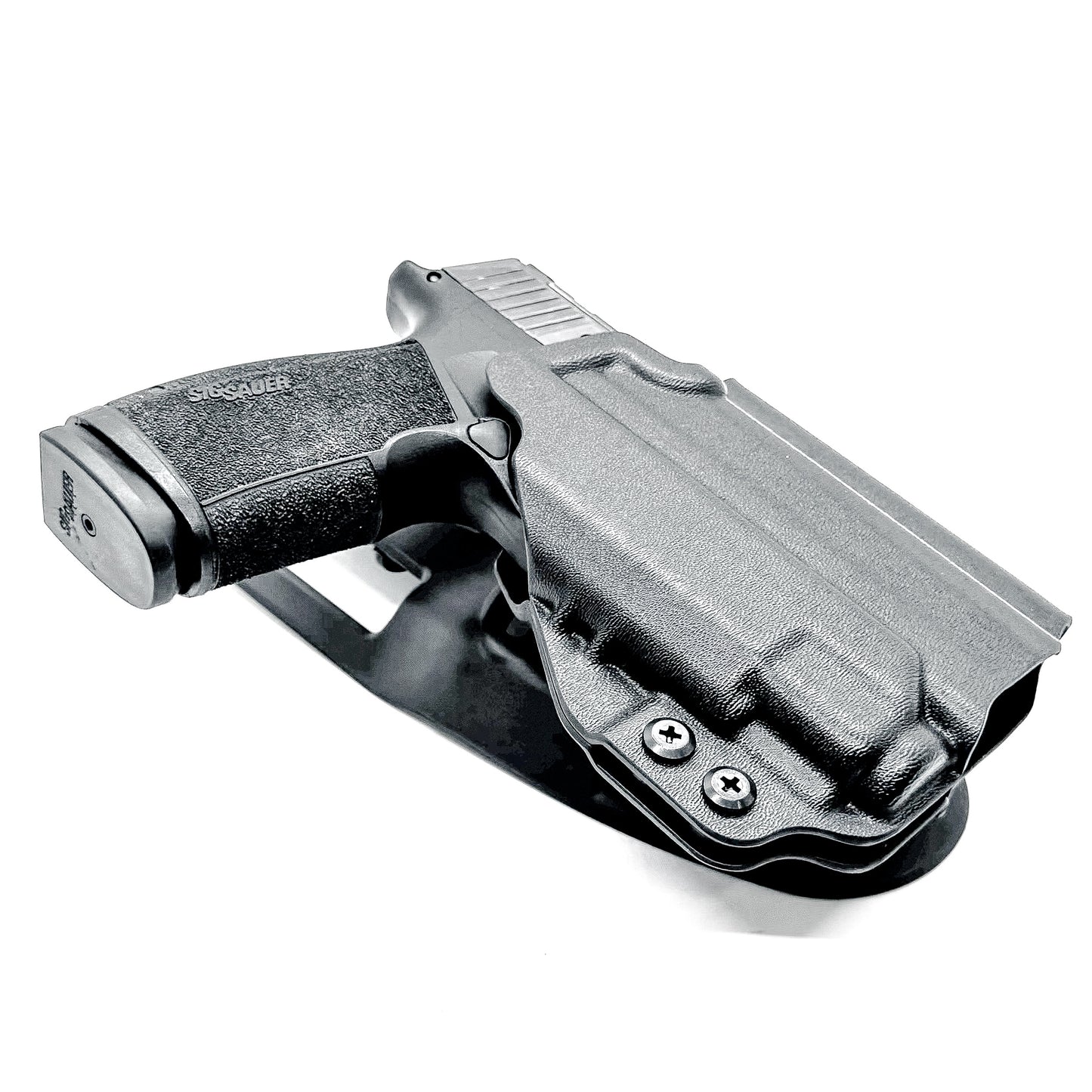 Black Duty & Competition OWB Kydex Holster for the Sig Sauer P365-XMACRO with Streamlight TLR-8 Sub or TLR-8 G Sub with duty drop attachment.