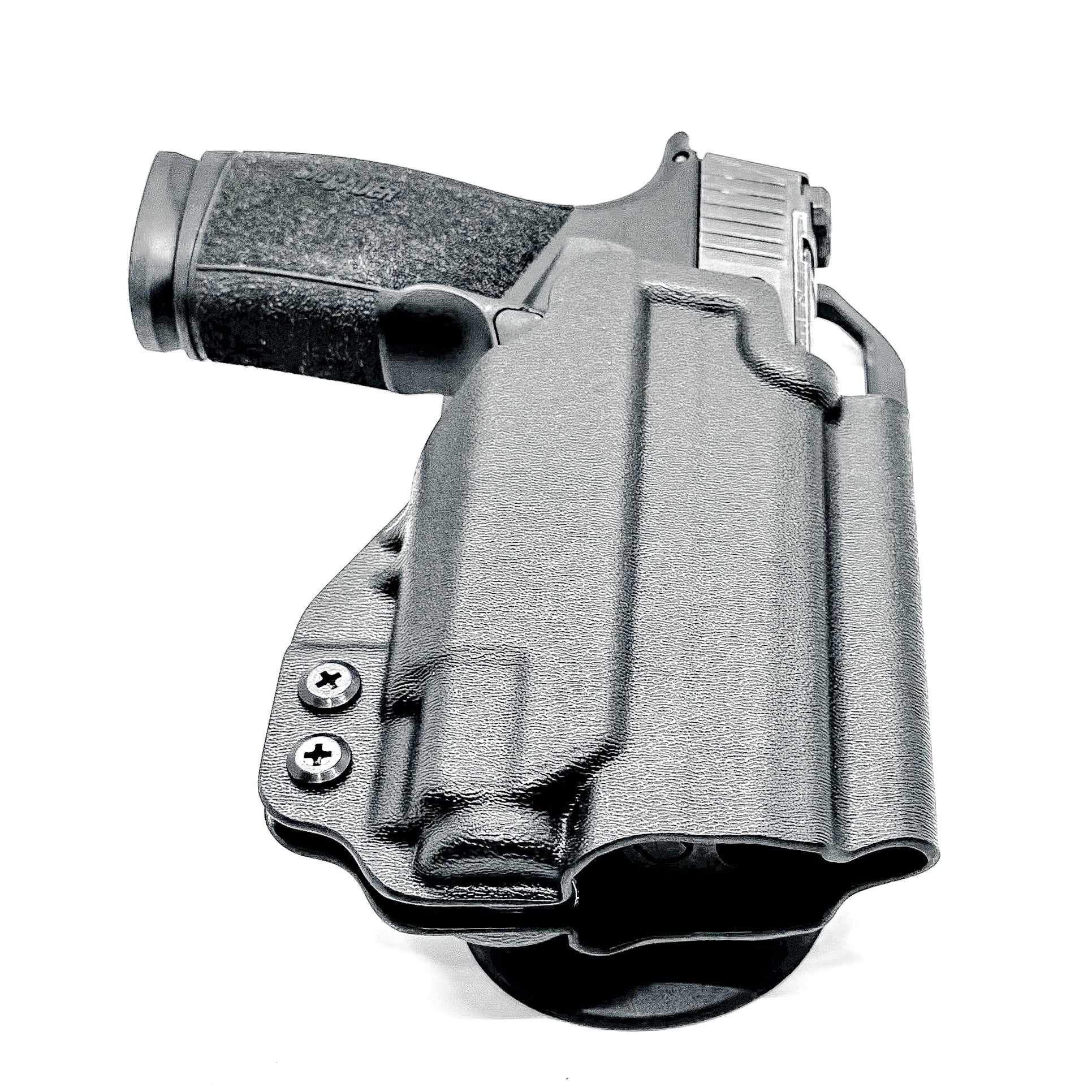 Black Duty & Competition OWB Kydex Holster for the Sig Sauer P365-XMACRO with Streamlight TLR-8 Sub or TLR-8 G Sub with duty drop attachment.