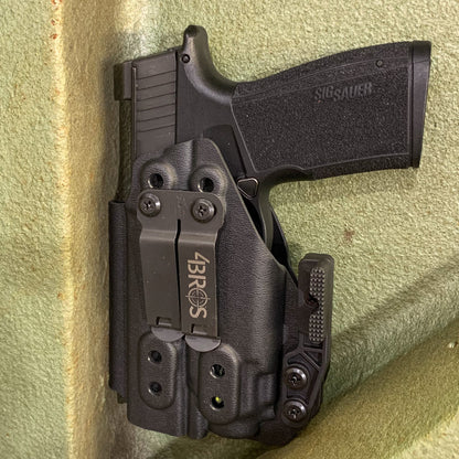For the best IWB AIWB Inside Waistband Kydex Holster for the Sig Sauer P365-XMACRO with Streamlight TLR-8 Sub or TLR-8 G sub shop Four Brothers 4BROS Holsters.