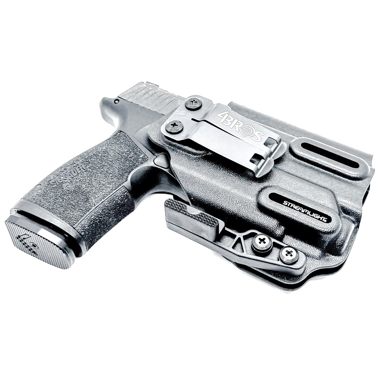 Black IWB AIWB Inside Waistband Kydex Holster for the Sig Sauer P365-XMACRO with Streamlight TLR-8 Sub or TLR-8 G with DCC Monoblock and a Modwing.