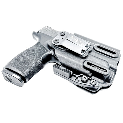 Black IWB AIWB Inside Waistband Kydex Holster for the Sig Sauer P365-XMACRO with Streamlight TLR-8 Sub or TLR-8 G with DCC Monoblock and a Modwing.