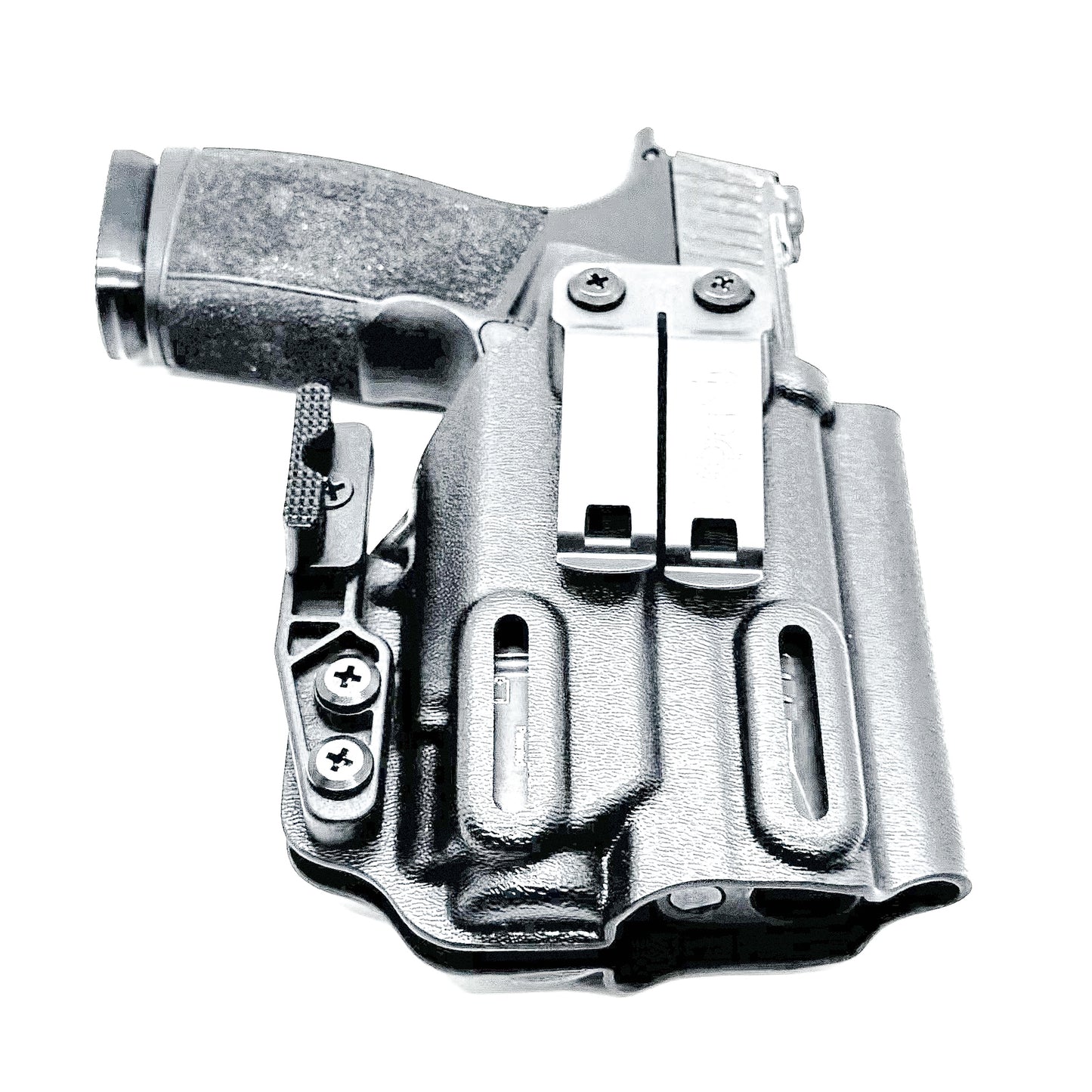 Black IWB AIWB Inside Waistband Kydex Holster for the Sig Sauer P365-XMACRO with Streamlight TLR-8 Sub or TLR-8 G with DCC Monoblock and a Modwing.