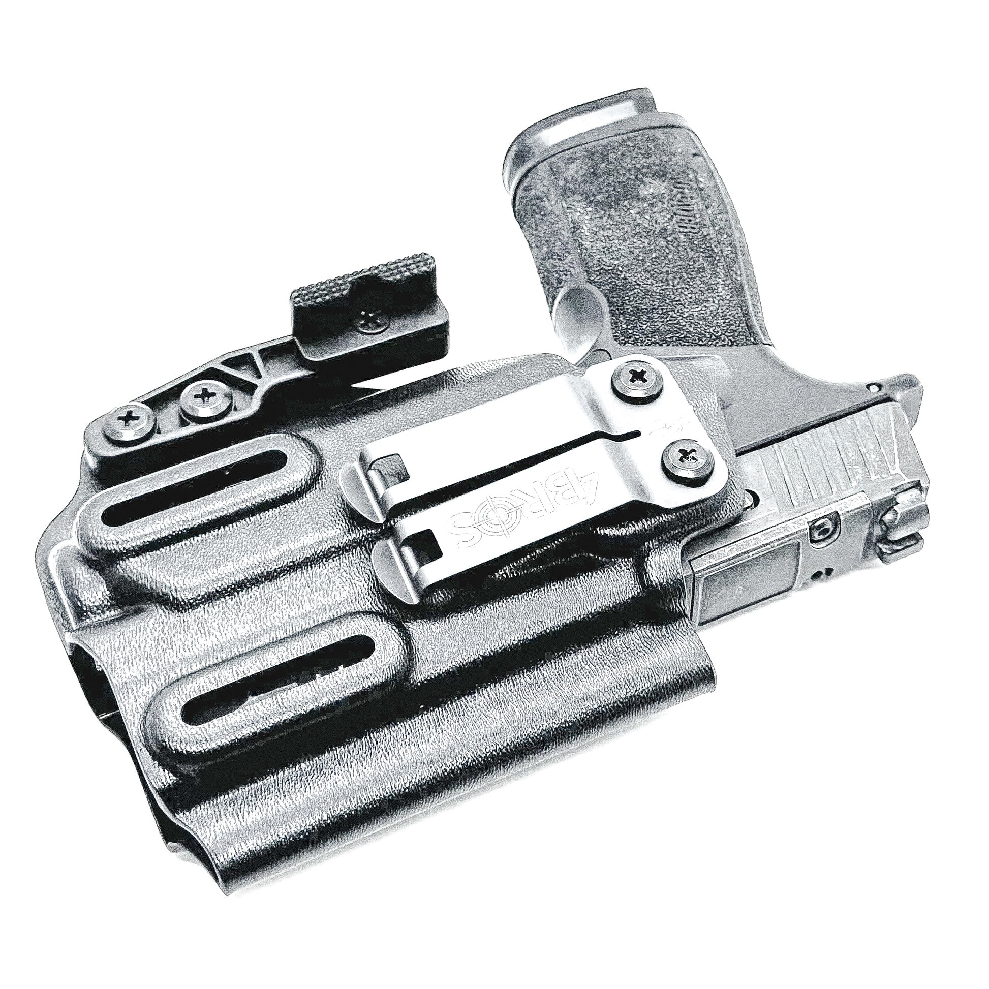 Black IWB AIWB Inside Waistband Kydex Holster for the Sig Sauer P365-XMACRO with Streamlight TLR-8 Sub or TLR-8 G with DCC Monoblock and a Modwing.