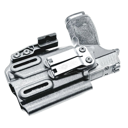 Black IWB AIWB Inside Waistband Kydex Holster for the Sig Sauer P365-XMACRO with Streamlight TLR-8 Sub or TLR-8 G with DCC Monoblock and a Modwing.