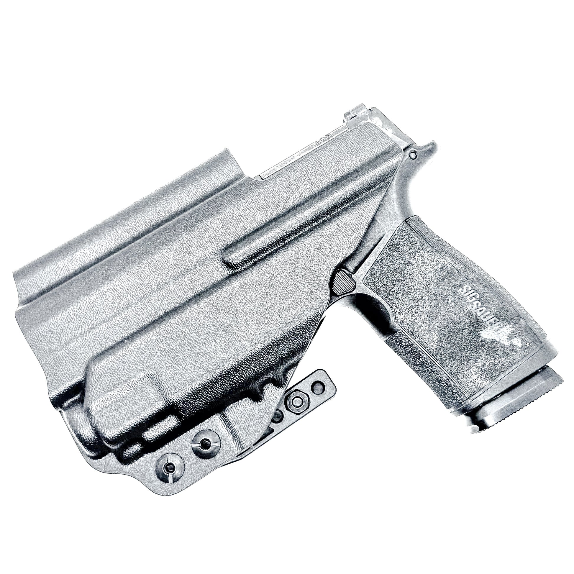 Black IWB AIWB Inside Waistband Kydex Holster for the Sig Sauer P365-XMACRO with Streamlight TLR-8 Sub or TLR-8 G with DCC Monoblock and a Modwing.