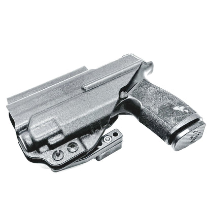 Black IWB AIWB Inside Waistband Kydex Holster for the Sig Sauer P365-XMACRO with Streamlight TLR-8 Sub or TLR-8 G with DCC Monoblock and a Modwing.