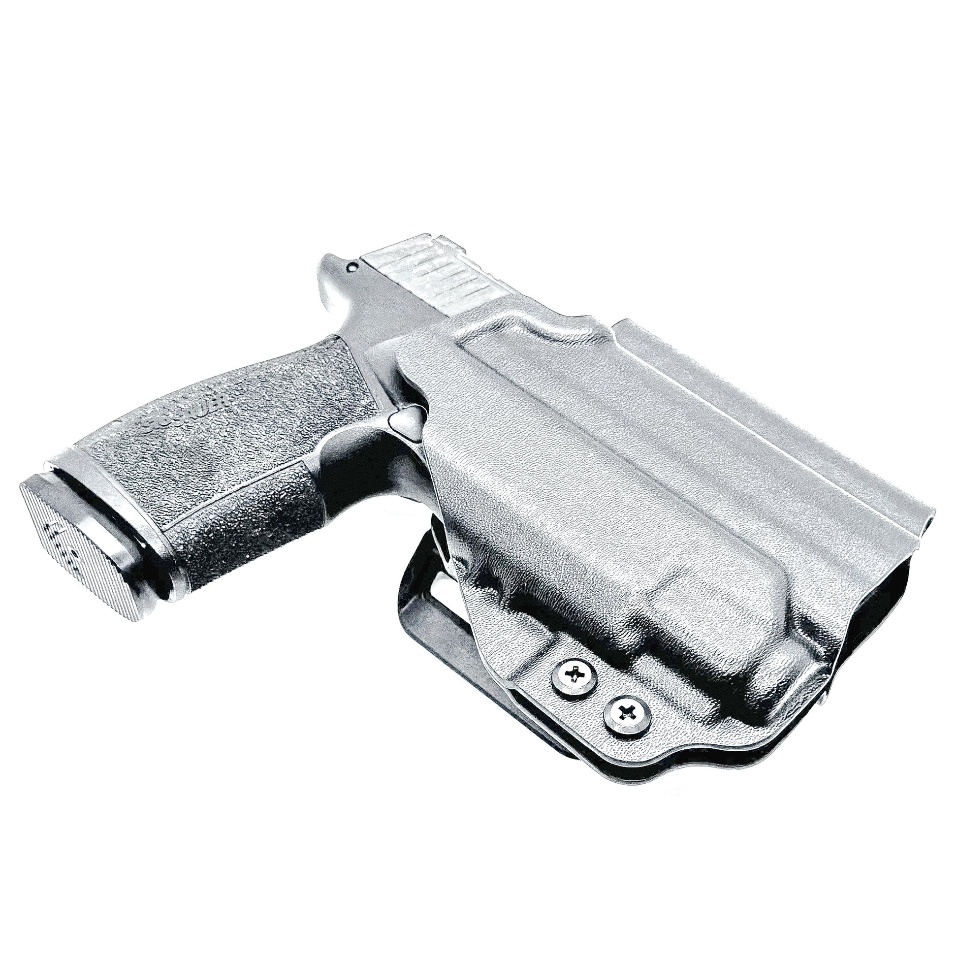 Black Outside Waistband OWB Kydex Holster for the Sig Sauer P365-XMACRO with Streamlight TLR-8 Sub or TLR-8 G Sub with 4BROS 1.5" Belt Slide.