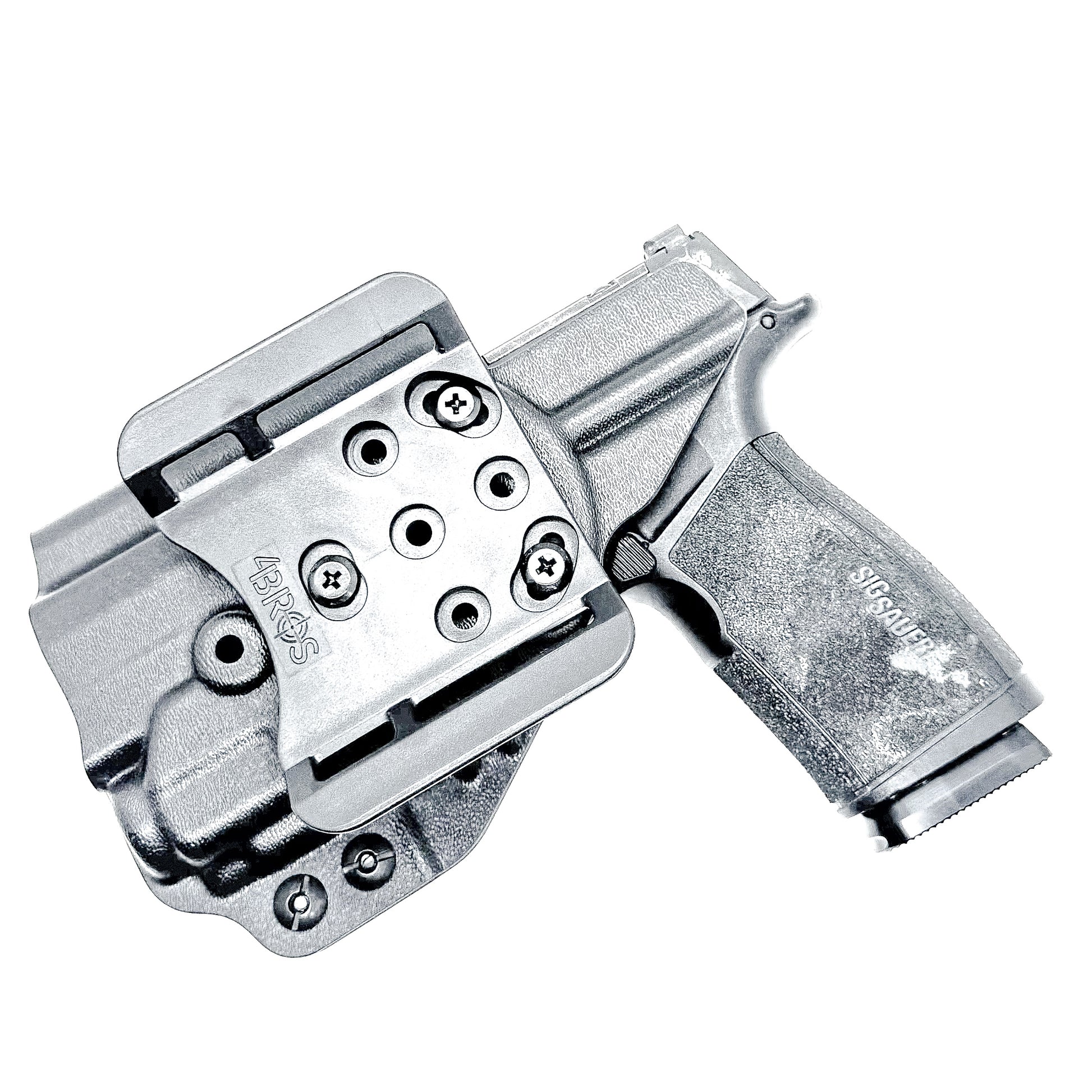 Black Outside Waistband OWB Kydex Holster for the Sig Sauer P365-XMACRO with Streamlight TLR-8 Sub or TLR-8 G Sub with 4BROS 1.5" Belt Slide.