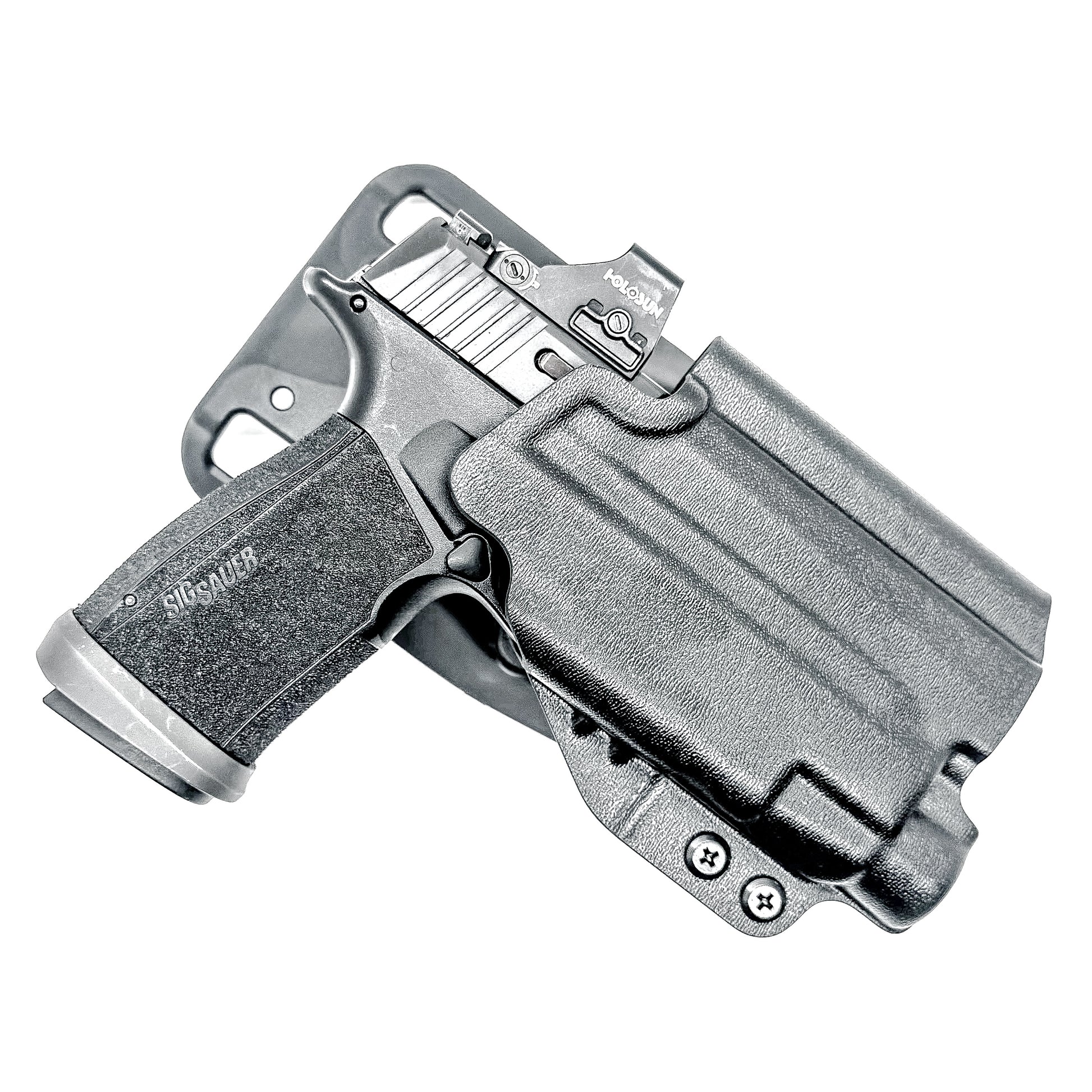 Sig Sauer P365-XMACRO & Streamlight TLR-7 HL-X Outside Waistband Light Duty & Competition Holster. OWB, compatible with TLR-7A & TLR-7 X, made in the USA.