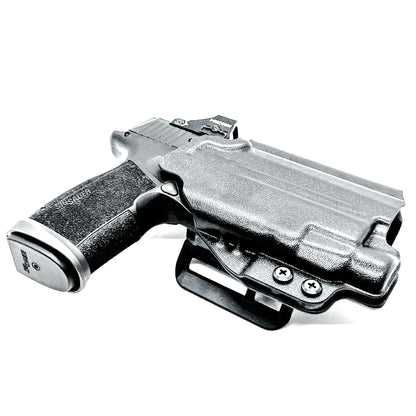Sig Sauer P365-XMACRO & Streamlight TLR-7 HL-X Outside Waistband Holster. OWB carry, compatible with TLR-7A & TLR-7 X, optics-ready, made in the USA.