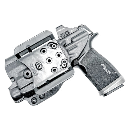 Sig Sauer P365-XMACRO & Streamlight TLR-7 HL-X Outside Waistband Holster. OWB carry, compatible with TLR-7A & TLR-7 X, optics-ready, made in the USA.