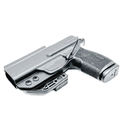Inside Waistband Holster for the Sig Sauer P365-XMacro Tacops with Monoblock and Modwing in black.