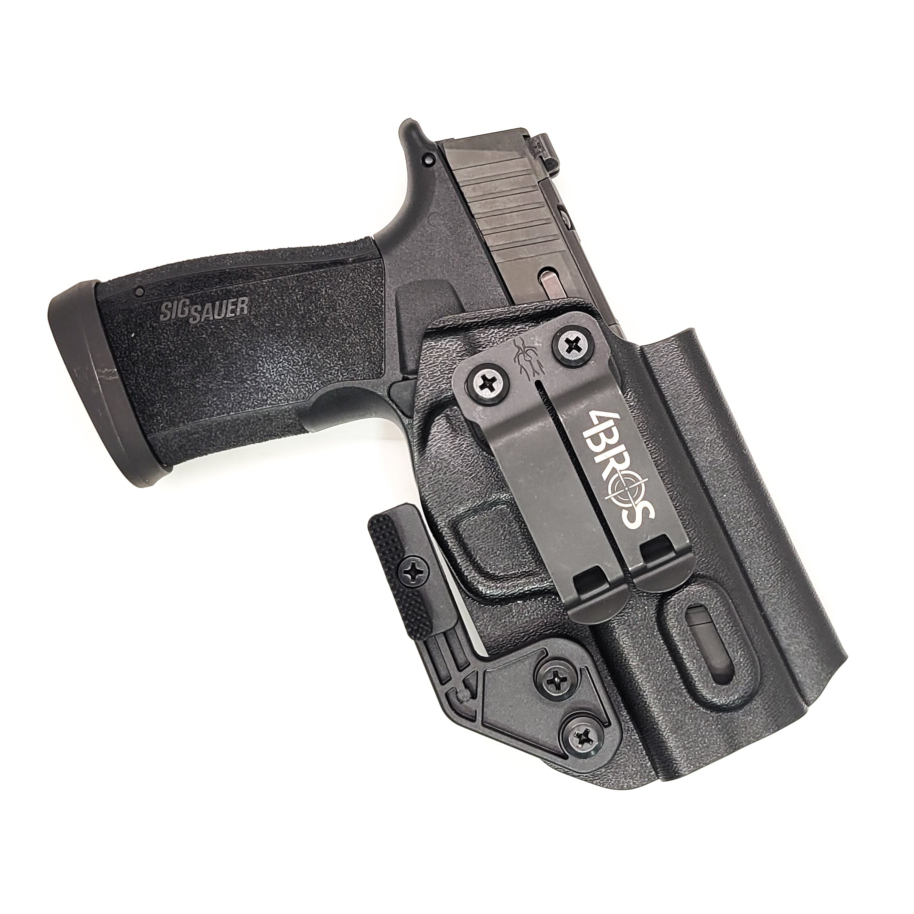 For the best IWB Kydex Inside Waistband Holster for the Sig Sauer P365-XMACRO TACOPS, P365-XMACRO COMP, or P365-XMACRO shop Four Brothers 4BROS holsters.  