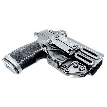 Inside Waistband Holster for the Sig Sauer P365-XMacro Tacops with Monoblock and Modwing in black.