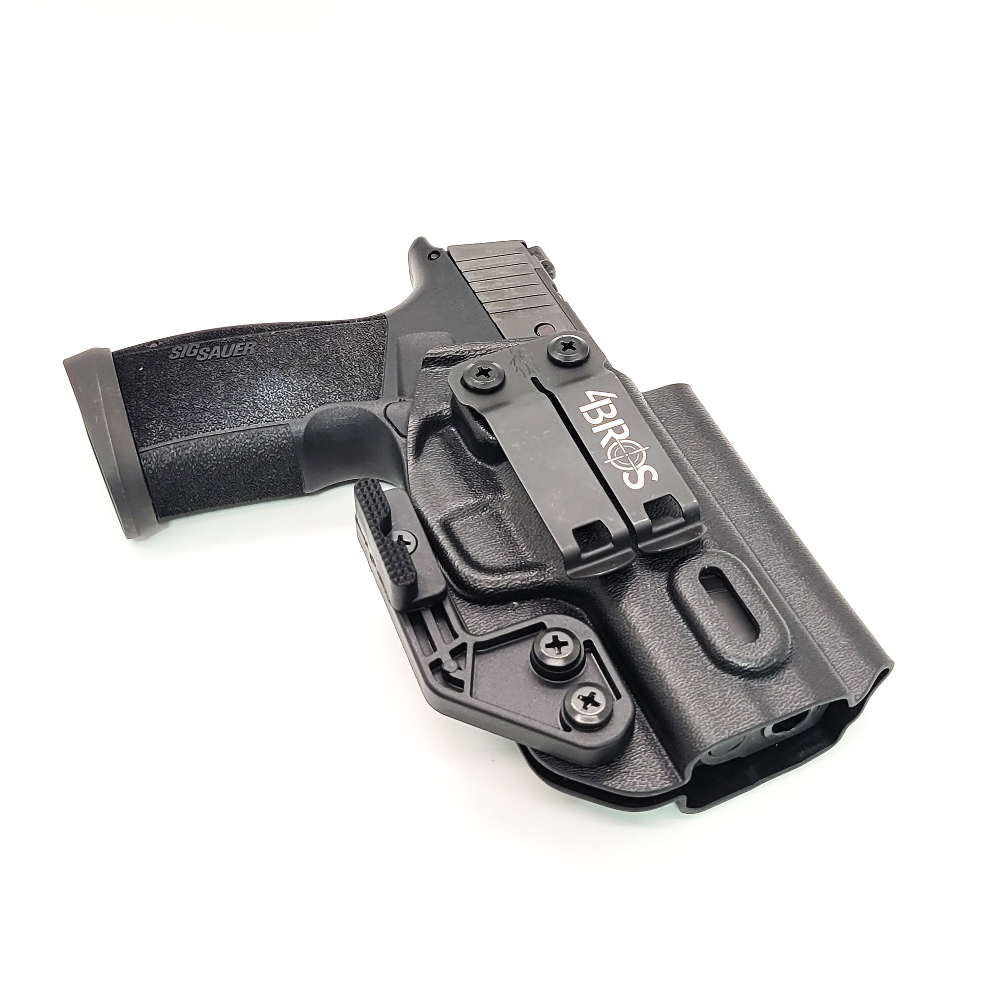 For the best IWB Kydex Inside Waistband Holster for the Sig Sauer P365-XMACRO TACOPS, P365-XMACRO COMP, or P365-XMACRO shop Four Brothers 4BROS holsters.