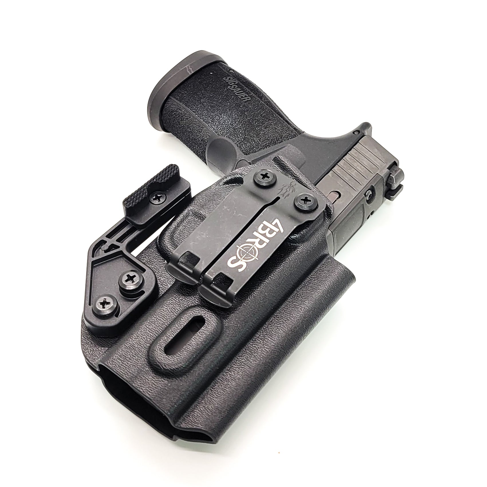 For the best IWB Kydex Inside Waistband Holster for the Sig Sauer P365-XMACRO TACOPS, P365-XMACRO COMP, or P365-XMACRO shop Four Brothers 4BROS holsters.  