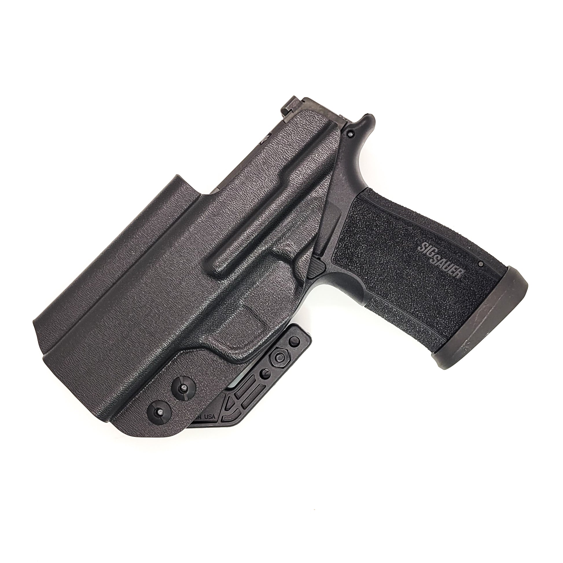 For the best IWB Kydex Inside Waistband Holster for the Sig Sauer P365-XMACRO TACOPS, P365-XMACRO COMP, or P365-XMACRO shop Four Brothers 4BROS holsters.